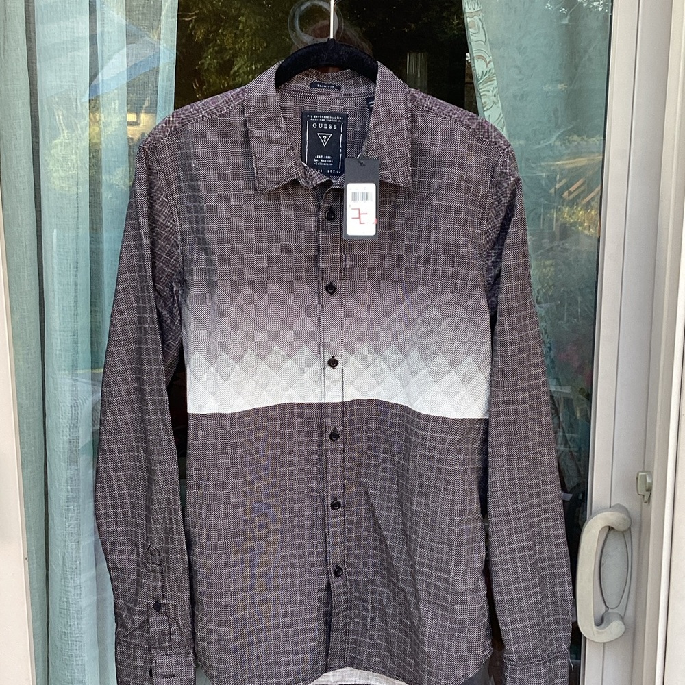 Guess black/gray and White Patterned Shirt